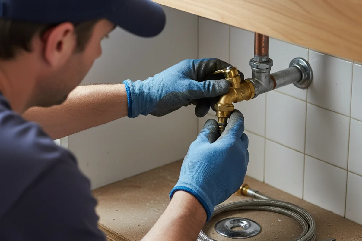 Shutoff valve and fitting work during Faucet and Fixture Repair in Julian